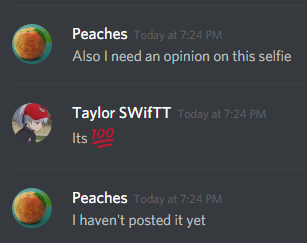 An average DM between Taylor and Peaches.