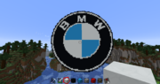 The BMW logo looms over the Bimmercraft spawn point